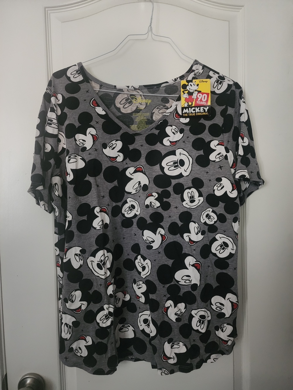 Mickey Mouse Grey Graphic Tee - Disney 90 Years